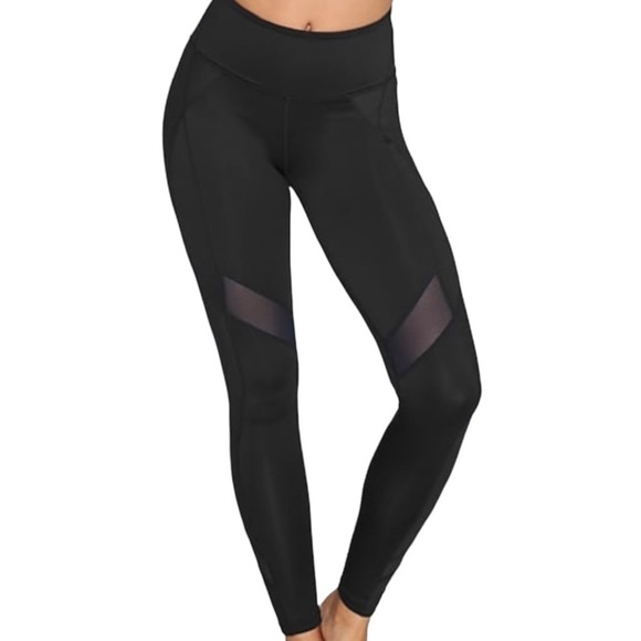 Free People Movement Lira Black Mesh Athletic Leggings Tights Women’s Large - Picture 4 of 12